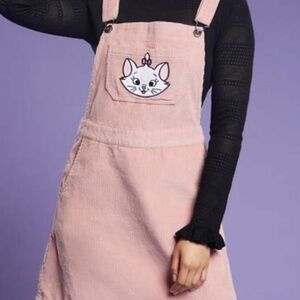Disney The Aristocats Marie Pink Corduroy Overall Dress Skirt Women’s XS